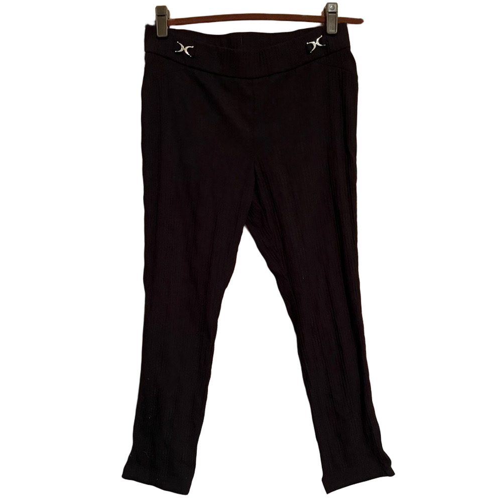 RAFAELLA ~NWOT~BLACK/ SILVER~PANT~8